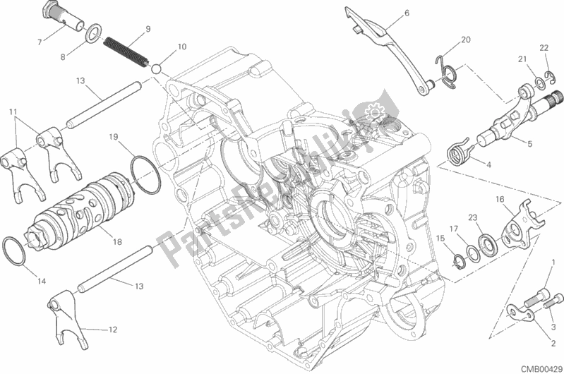 Todas as partes de Shift Cam - Garfo do Ducati Hypermotard 939 Thailand 2019